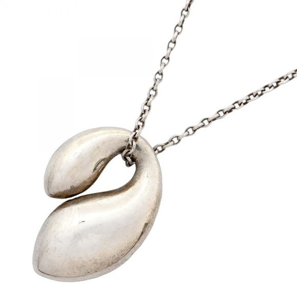 Tiffany & Co Necklace Double Teardrop Silver 925 Ladies